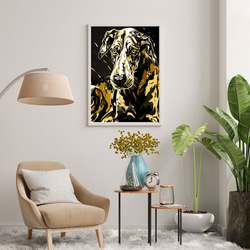 【幸運のグレートデン犬 No.1】風水画 アートポスター 犬の絵 犬の絵画 犬のイラスト 7枚目の画像