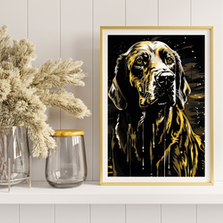 【幸運のラブラドールレトリバー犬 No.2】風水画 アートポスター 犬の絵 犬の絵画 犬のイラスト 8枚目の画像
