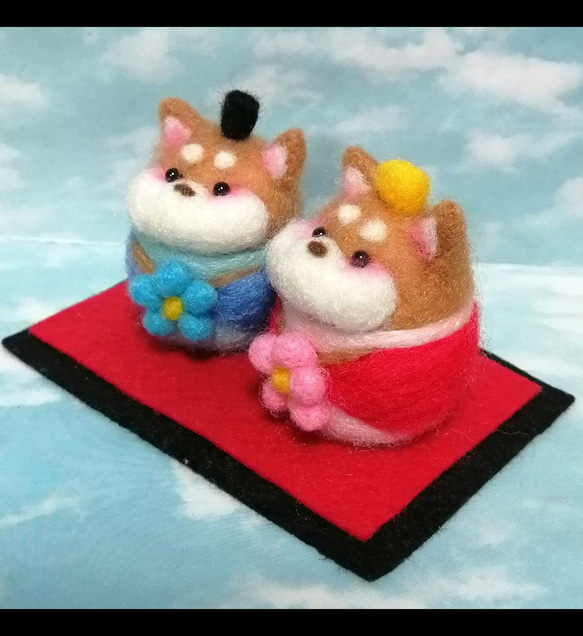 うさぎさんのおひなさま 羊毛フェルトのお雛様 軽微 うさぎさんのおひなさま 羊毛フェルトのお雛様 軽微