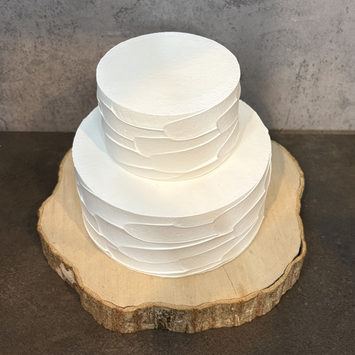 クレイケーキ フェイクケーキ 2段 ランダム塗り Φ15cm Φ10cm 雑貨