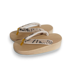 男性 寄木細工表 焼桐右近下駄 筋鼻緒 サイズ： L寸 シューズ・靴