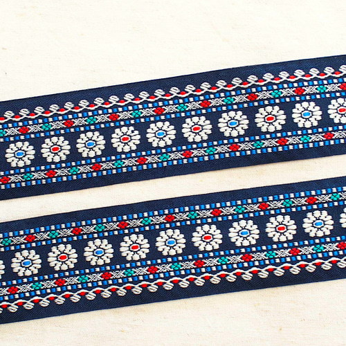 50cmより インド刺繍リボン チロリアンテープ 黒☆民族衣装☆手芸