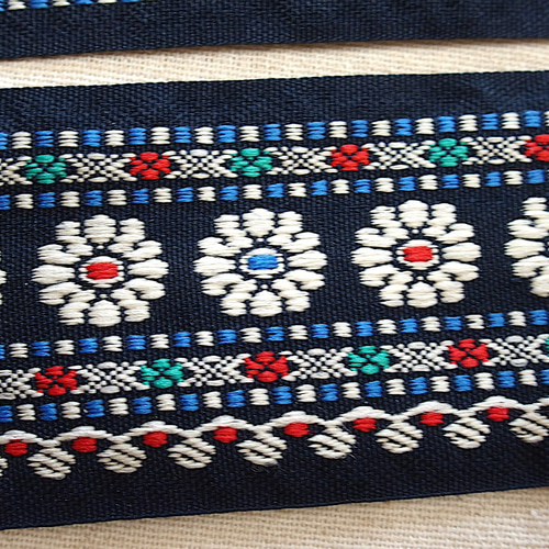 50cmより インド刺繍リボン チロリアンテープ 黒☆民族衣装☆手芸