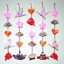 ① 吊るし飾り（大）　ひな祭り　お雛様　桃の節句　壁飾り 壁掛け吊るし雛⑥ かわいい吊るし飾り 1点物 桃の節句 ひな祭り