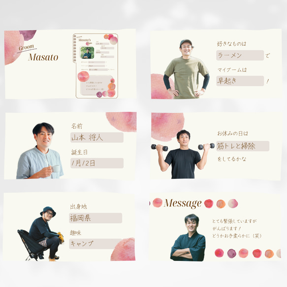 オープニングムービー テンプレート 「profilebook(circle)」 ウエディング 結婚式 パソコン  パワポ 3枚目の画像