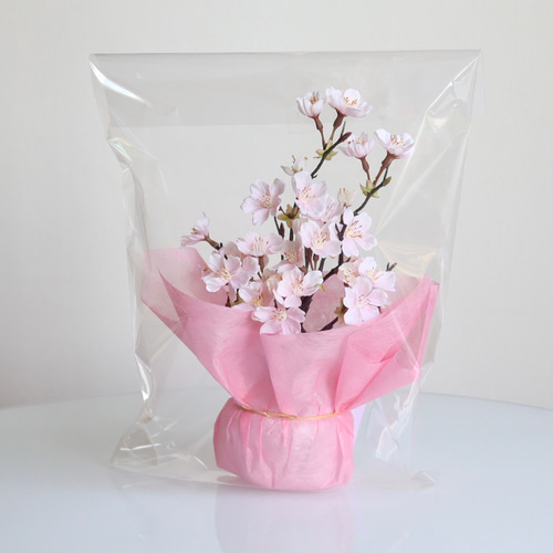 まとめ限定セール★　アーティフィシャルフラワー　造花 予約販売《ずっと咲いてる》桜の咲く幸せアレンジ約27cm