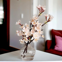 《ずっと咲いてる》桜の咲く幸せアレンジ約27cm/アーティフィシャルフラワー（造花）無料ギフトラッピング 4枚目の画像
