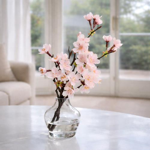 【新品】花瓶・アーティフィシャルフラワー② ずっと咲いてる》桜の咲く幸せアレンジ おうちでお花見アーティ