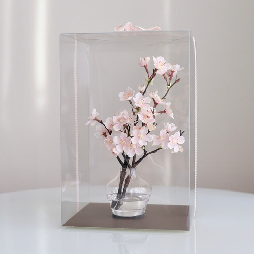 ずっと咲いてる》桜の咲く幸せアレンジ約27cm/アーティ
