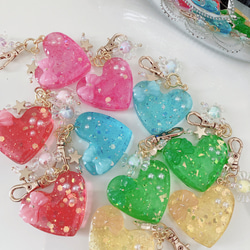 くすみカラーハートレジンキーホルダー くすみカラーハートレジンキーホルダー 全8色展開・くすみカラー