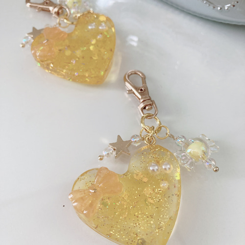 くすみカラーハートレジンキーホルダー くすみカラーハートレジンキーホルダー 全8色展開・くすみカラー