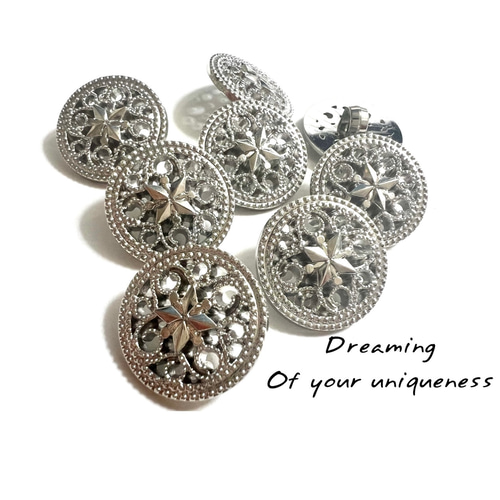 アンティーク風星柄ボタンa/b各1セット　蝶々柄1セット Amazon | PH PandaHall 18個セット 飾りボタン 花柄 メタル