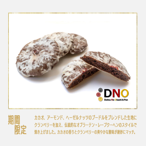 【ドイツ伝統菓子】ショコ・クランベリー・レープクーヘン 3枚セット(3枚セット) 2枚目の画像