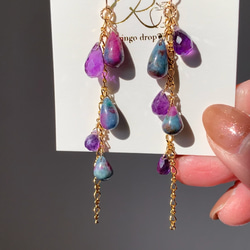 一点限定✴︎芸術的希少石 ルビーインカイヤナイト・アメジスト 14kgf