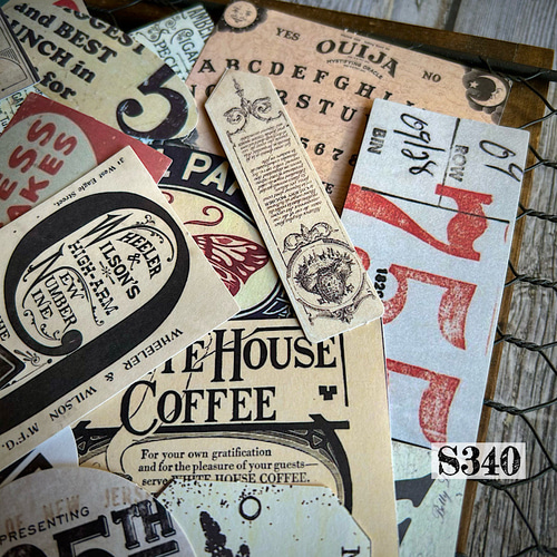 送料無料【S340コラージュ素材】海外シール ジャンクジャーナル レトロ