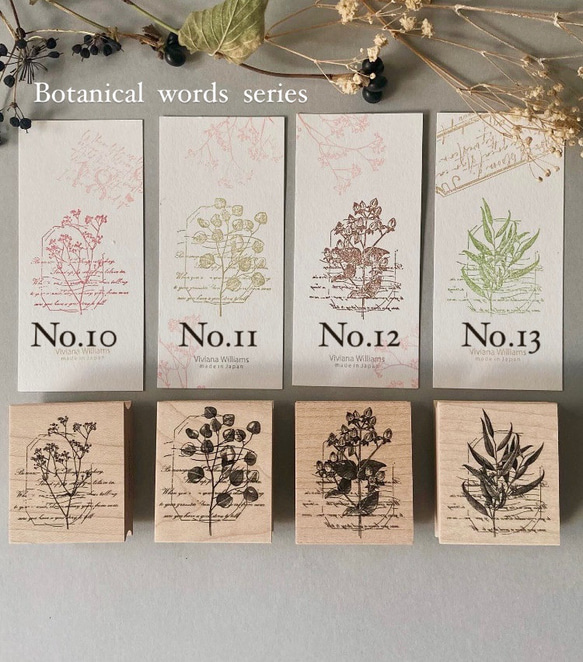 【 Creema限定 】Botanical words（ひとつ選択）【ラバースタンプ】Vivianaシリーズ 1枚目の画像