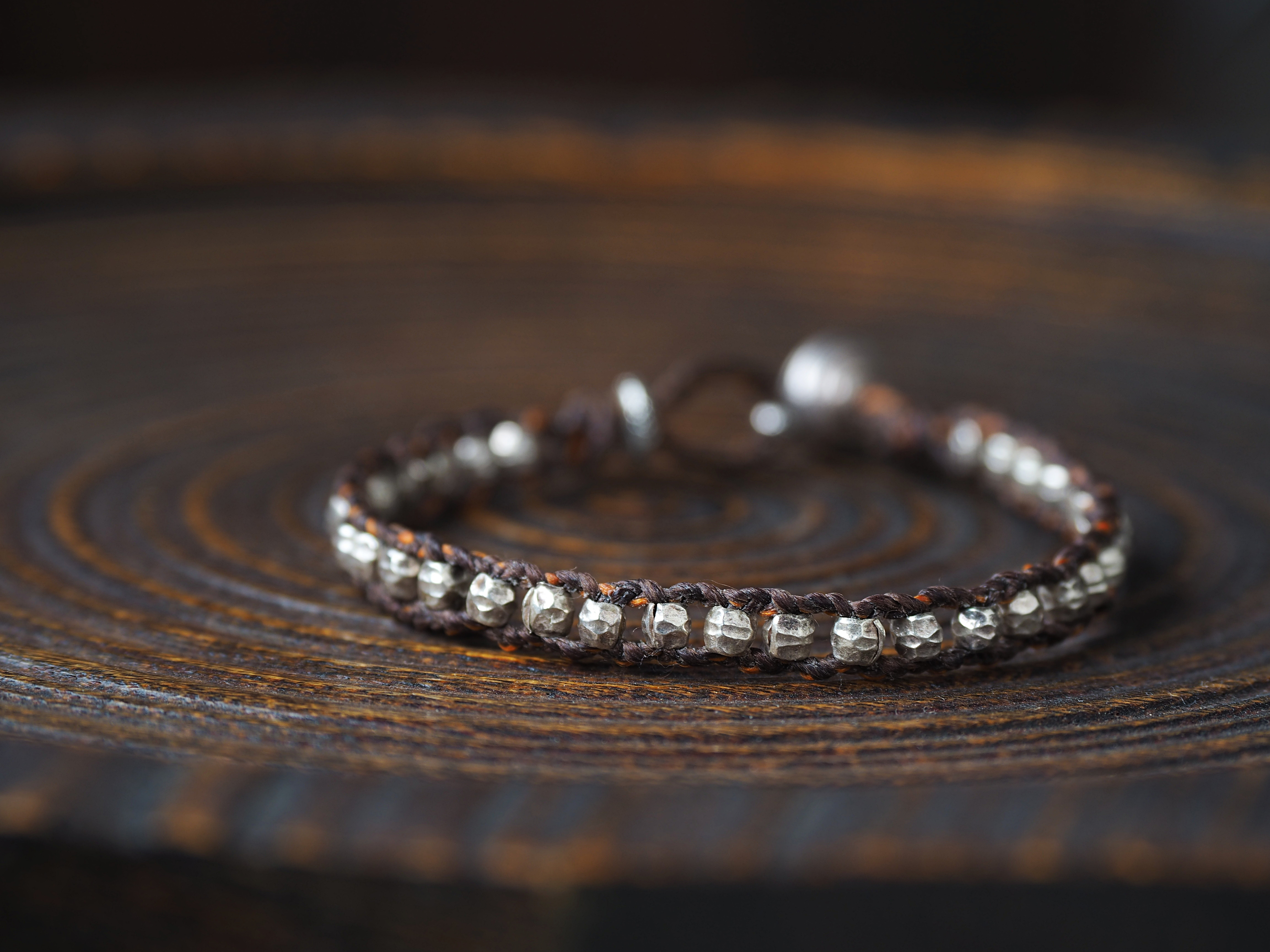 Ladder bracelet 'silver_hummer pattern'