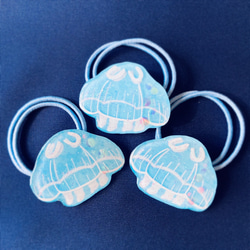 再販】レジンヘアゴム フラワーレジン ブルーフラワー ドライフラワー