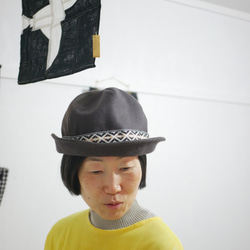 マウンテンハット/影帽子/MMM MADE サイズ54〜58cm アンゴラウール 男女兼用 2枚目の画像
