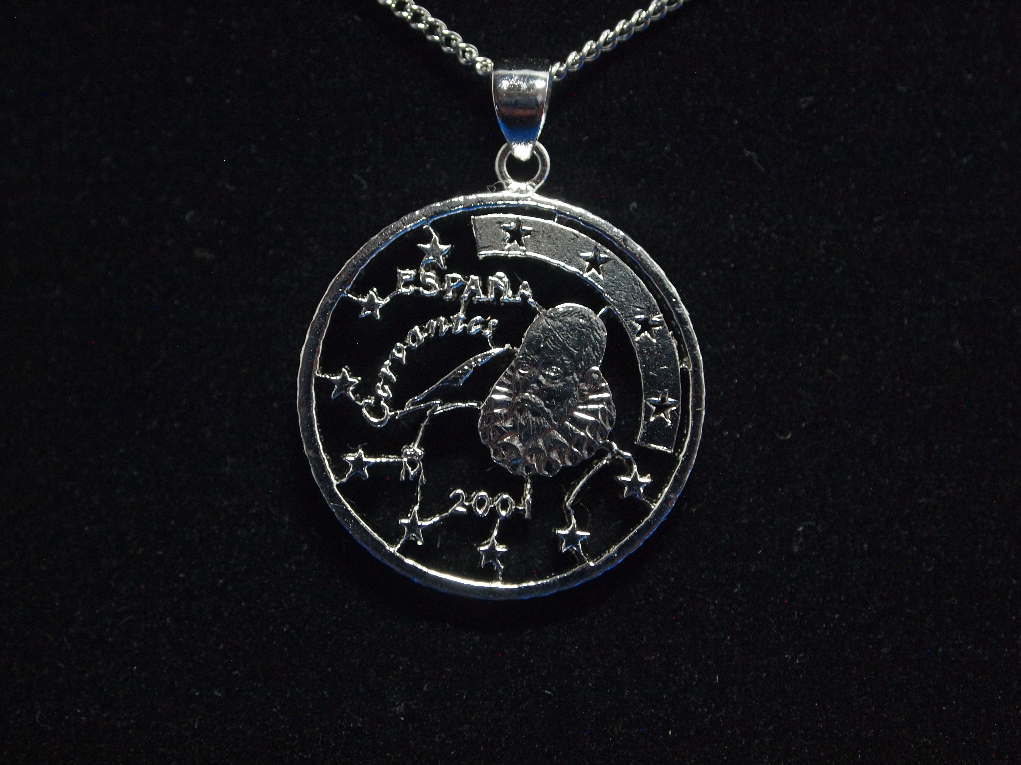コインカットペンダント スペイン50ユーロ