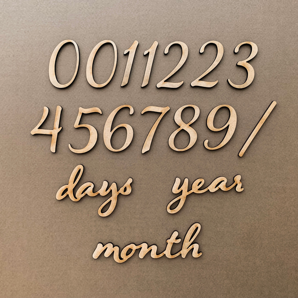 【送料無料】木製レターバナー 月齢フォトセットF ｜ニューボーン 100日祝 マンスリー 1枚目の画像