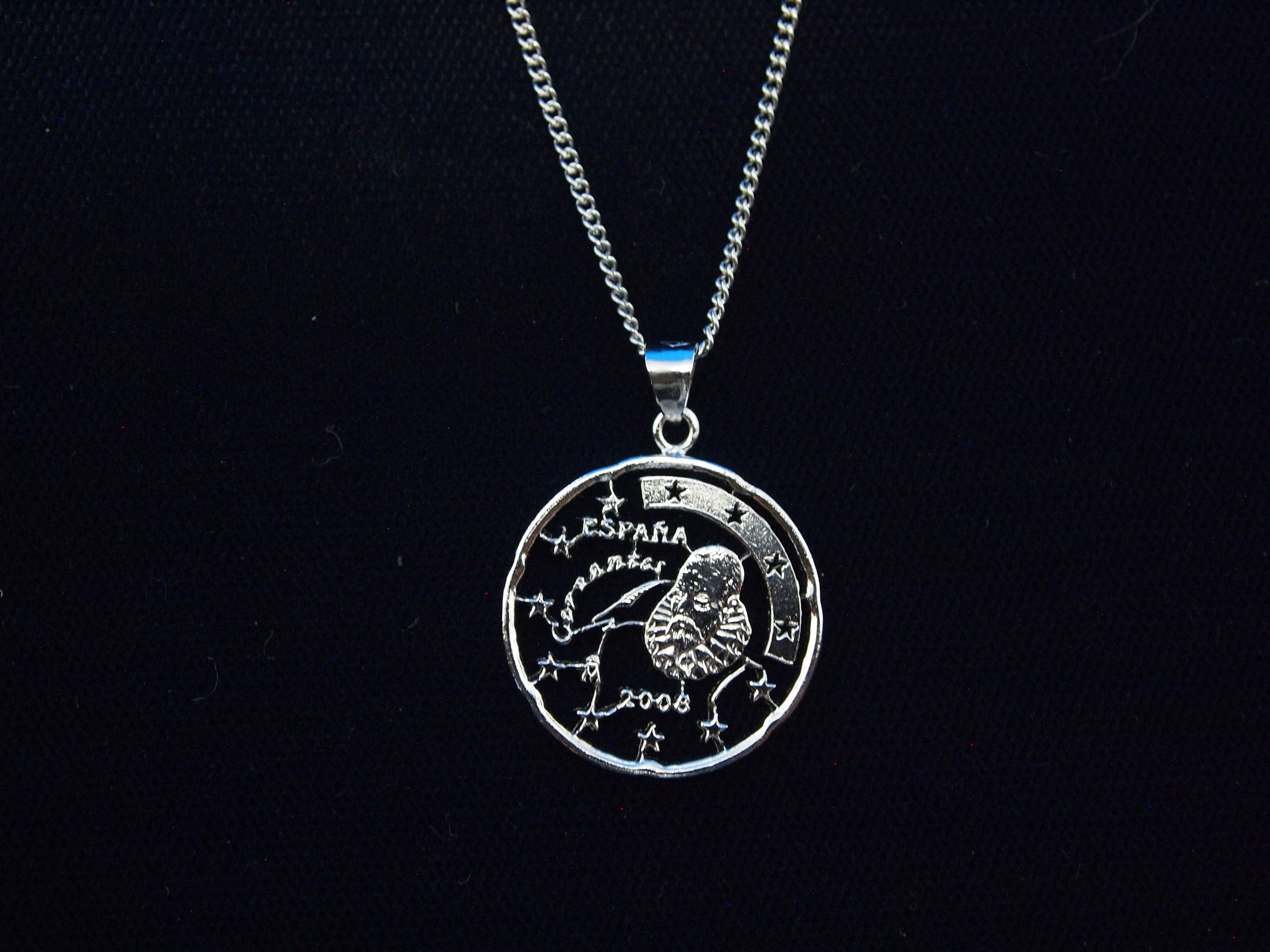 コインカットペンダント スペイン20ユーロ