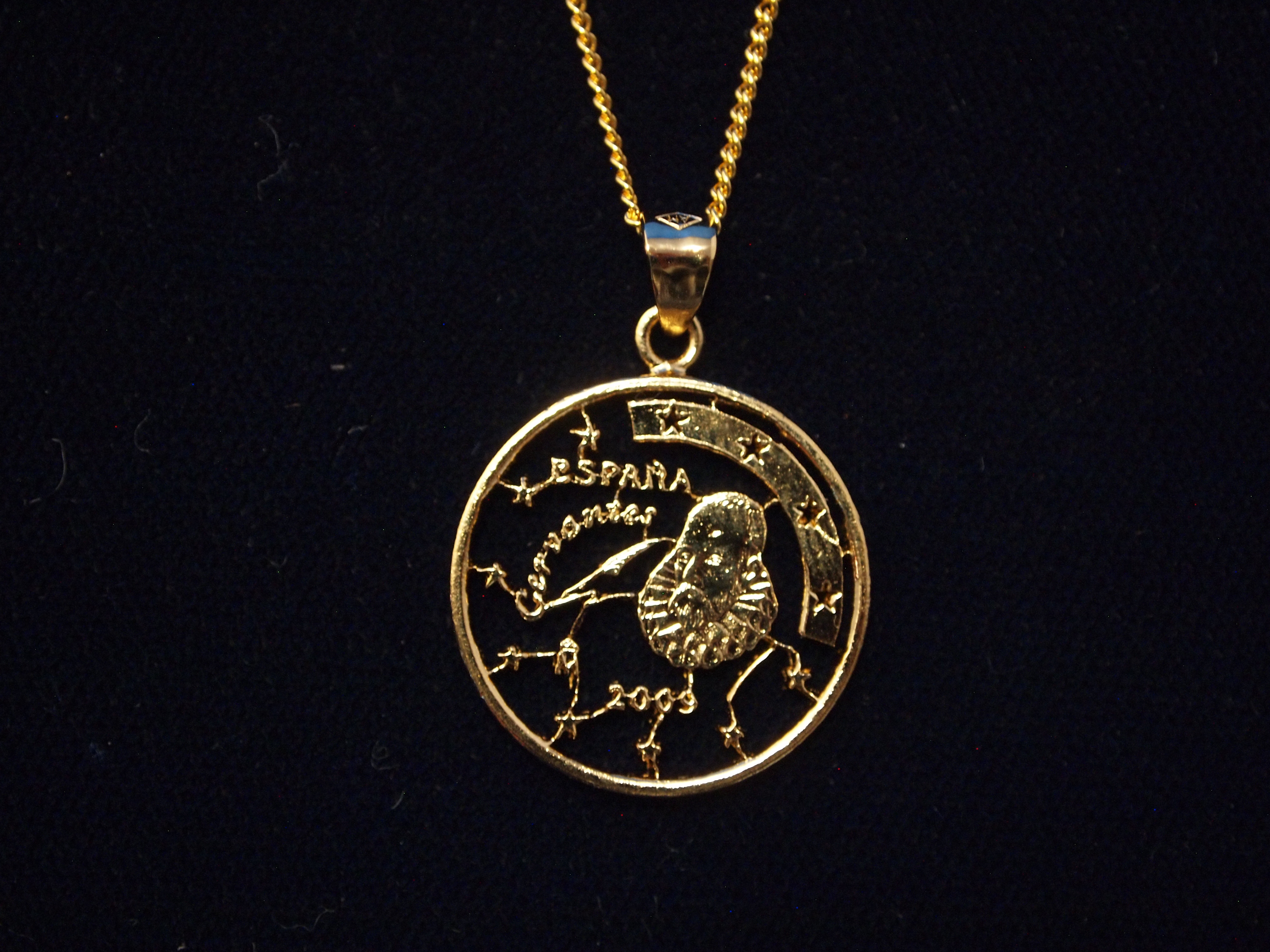 コインカットペンダント スペイン10ユーロ