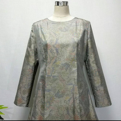 着物リメイク ワンピース 2WAY 花柄 Aライン プリンセスライン