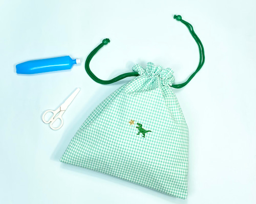 サイズオーダー受付中！【恐竜】巾着袋 体操服袋・お着替え袋 Pon pon