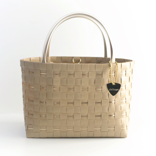 S＋サイズ】GOLD×ミルクティベージュ 2WAYプラカゴバッグ プラカゴ