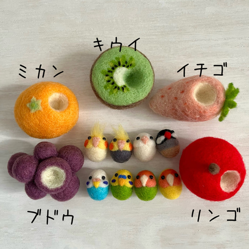受注制作】鳥さん in リンゴ 羊毛フェルト SHINO-RIO 通販