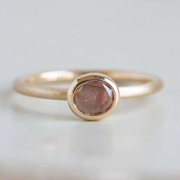 Peach oval diamond ring 2枚目の画像