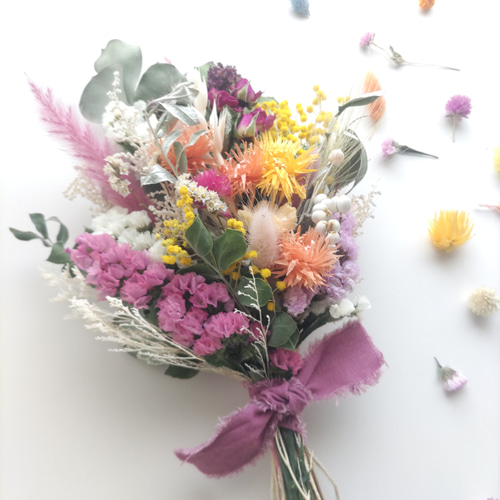 ミモザ〙パールアカシアのスワッグブーケ スワッグ FLOWER SHOP RIBBON