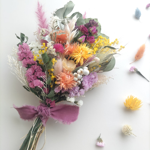 ミモザ〙パールアカシアのスワッグブーケ スワッグ FLOWER SHOP RIBBON