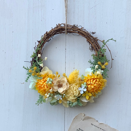 春色新作2024 春の訪れを告げる♡ミモザハーフリース♡ リース little  