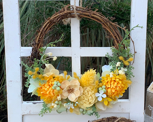 春色新作2024 春の訪れを告げる♡ミモザハーフリース♡ リース little  