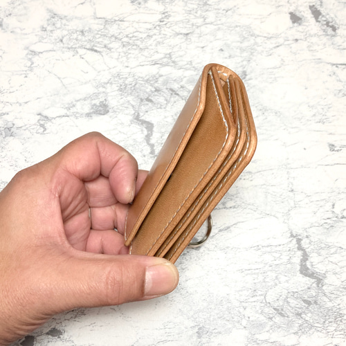 サドルレザー ミニ財布｜手縫い本革 キーリング付き コンパクト