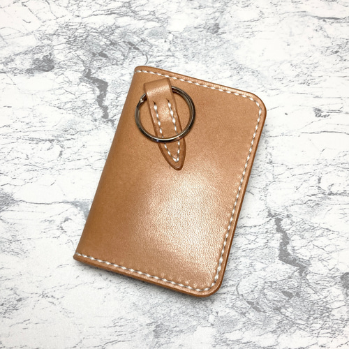サドルレザー ミニ財布｜手縫い本革 キーリング付き コンパクト