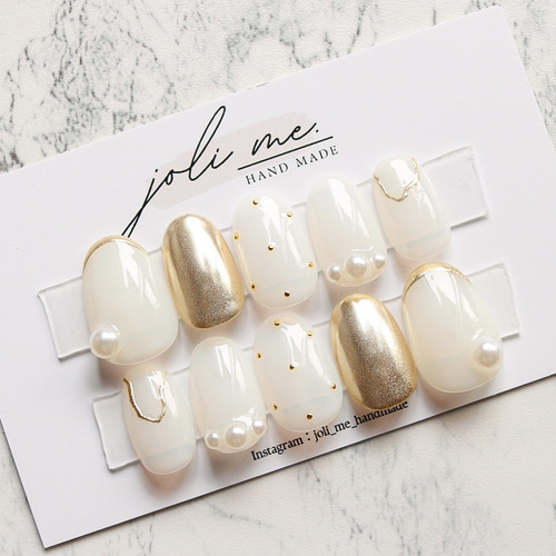 ブライダルネイル ウェディングネイル ホワイトネイル サイズオーダー  