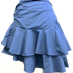 Irregular Frill Mermaid Skirt (blue) ミニスカート ブルー 青 ストリート 8枚目の画像