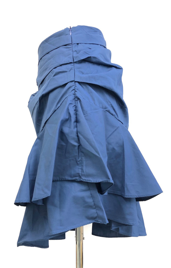 Irregular Frill Mermaid Skirt (blue) ミニスカート ブルー 青 ストリート 7枚目の画像