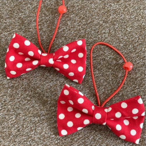 ハンドメイドリボンＮｏ．1289【ドット柄】☆ヘアゴム☆ ヘアゴムリボン ドット柄 水玉 レース 2個 おしゃれ ハンドメイド