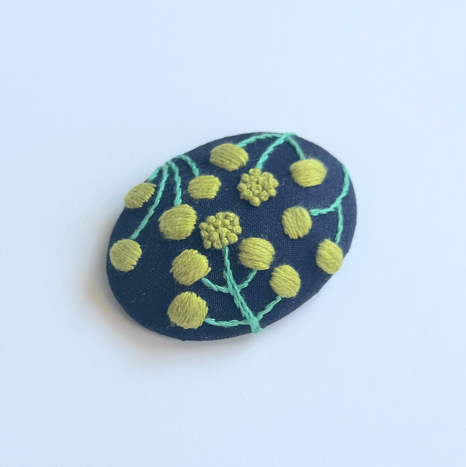 ミモザの刺繍ブローチ【Botanical】#234