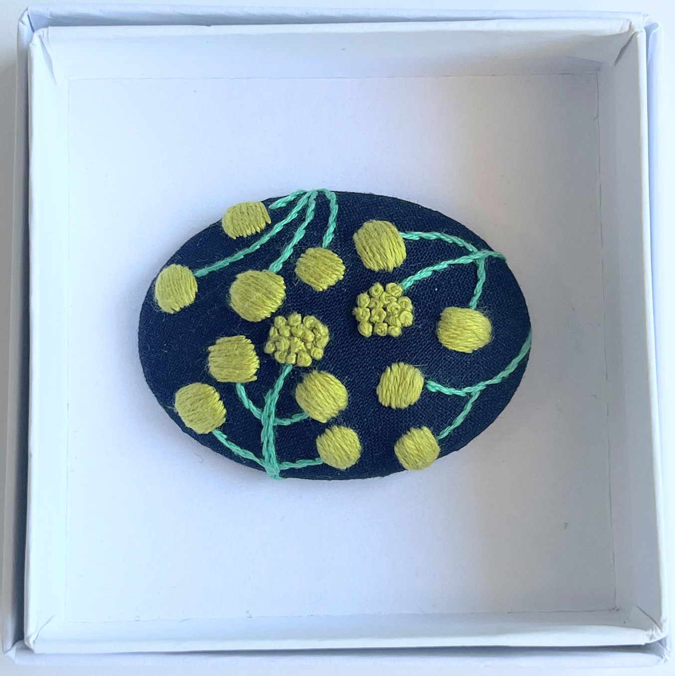 ミモザの刺繍ブローチ【Botanical】#234