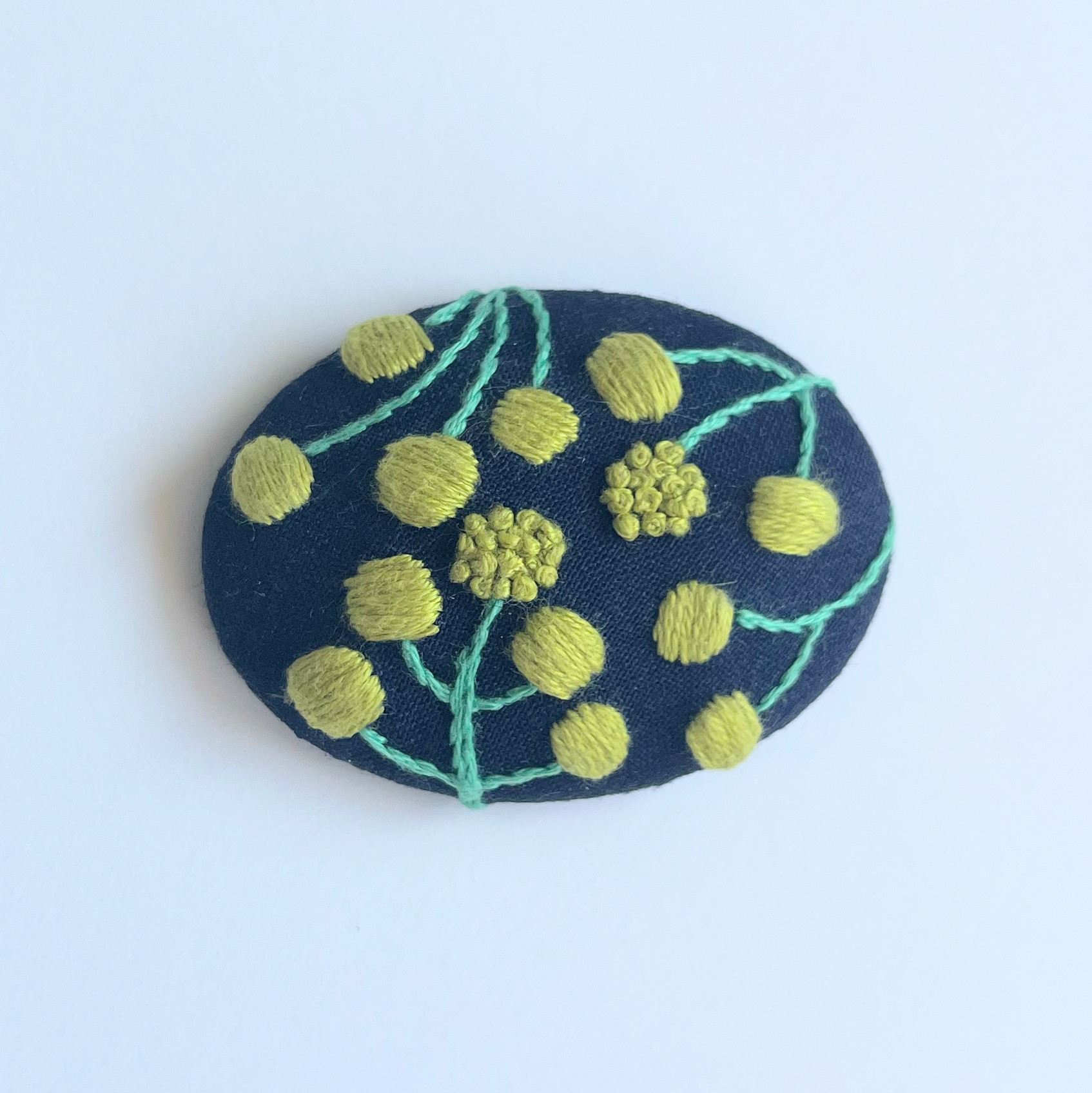 ミモザの刺繍ブローチ【Botanical】#234