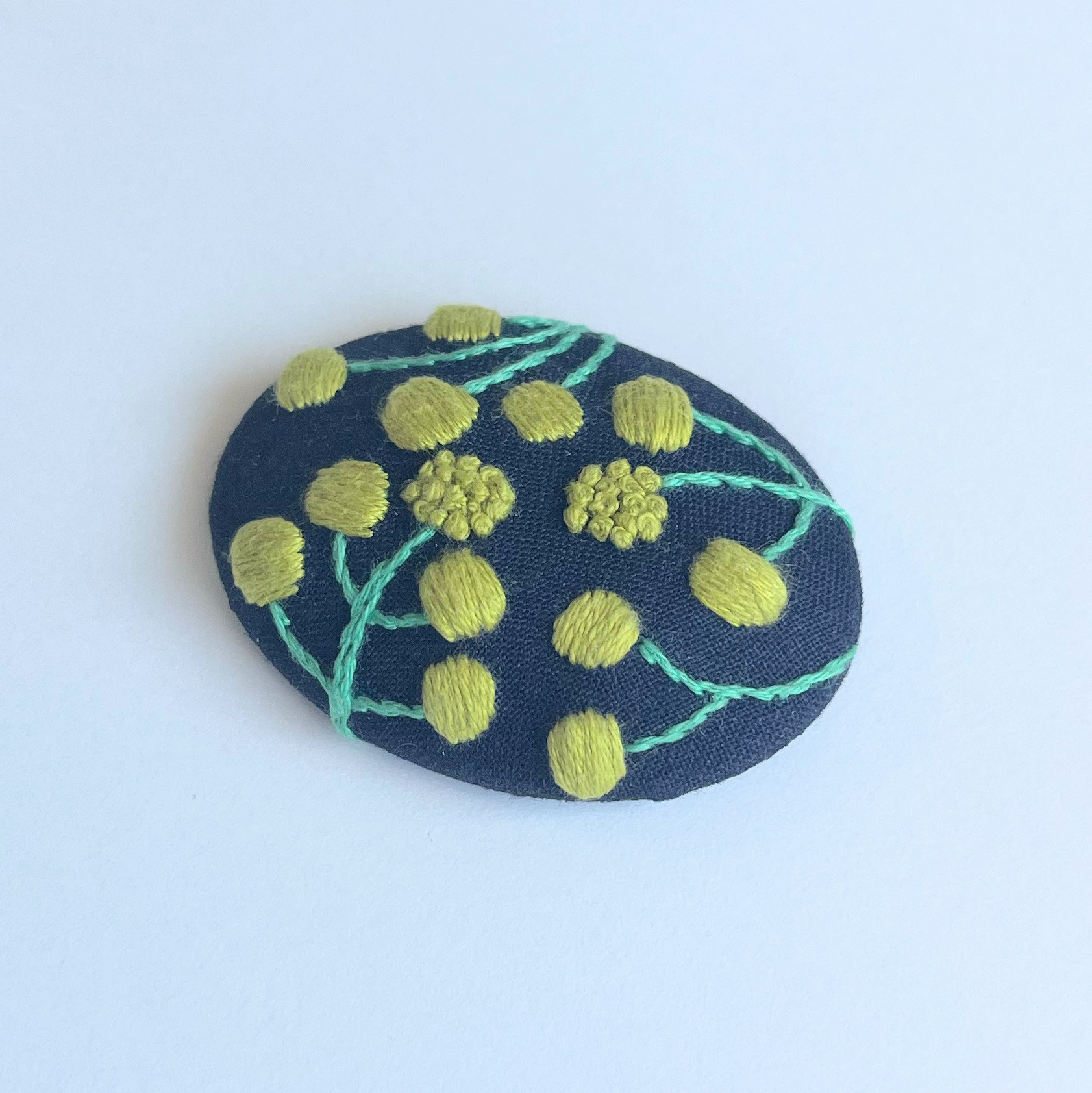 ミモザの刺繍ブローチ【Botanical】#234