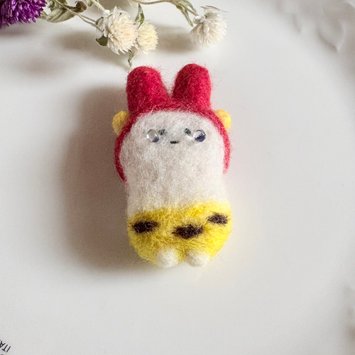 うさぎ 泣いた赤鬼＆青鬼 羊毛フェルト マスコット 2点セット