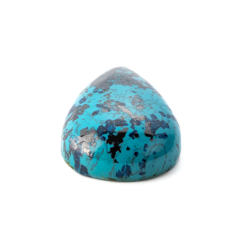 鮮やかなブルーと黒の躍動】クリソコラ 18.85ct 天然石 まるむ商会