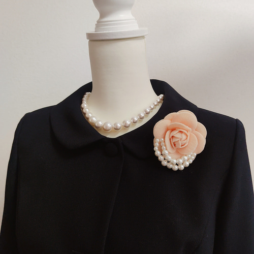 コサージュ ブローチ カメリア ハンドメイド 卒業 結婚式 花 桜