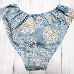 綿ローンのリラックスショーツ・デザイン柄・ブルーグリーン☆M～Lサイズ☆ふんティー・ふんどしパンツ 3枚目の画像